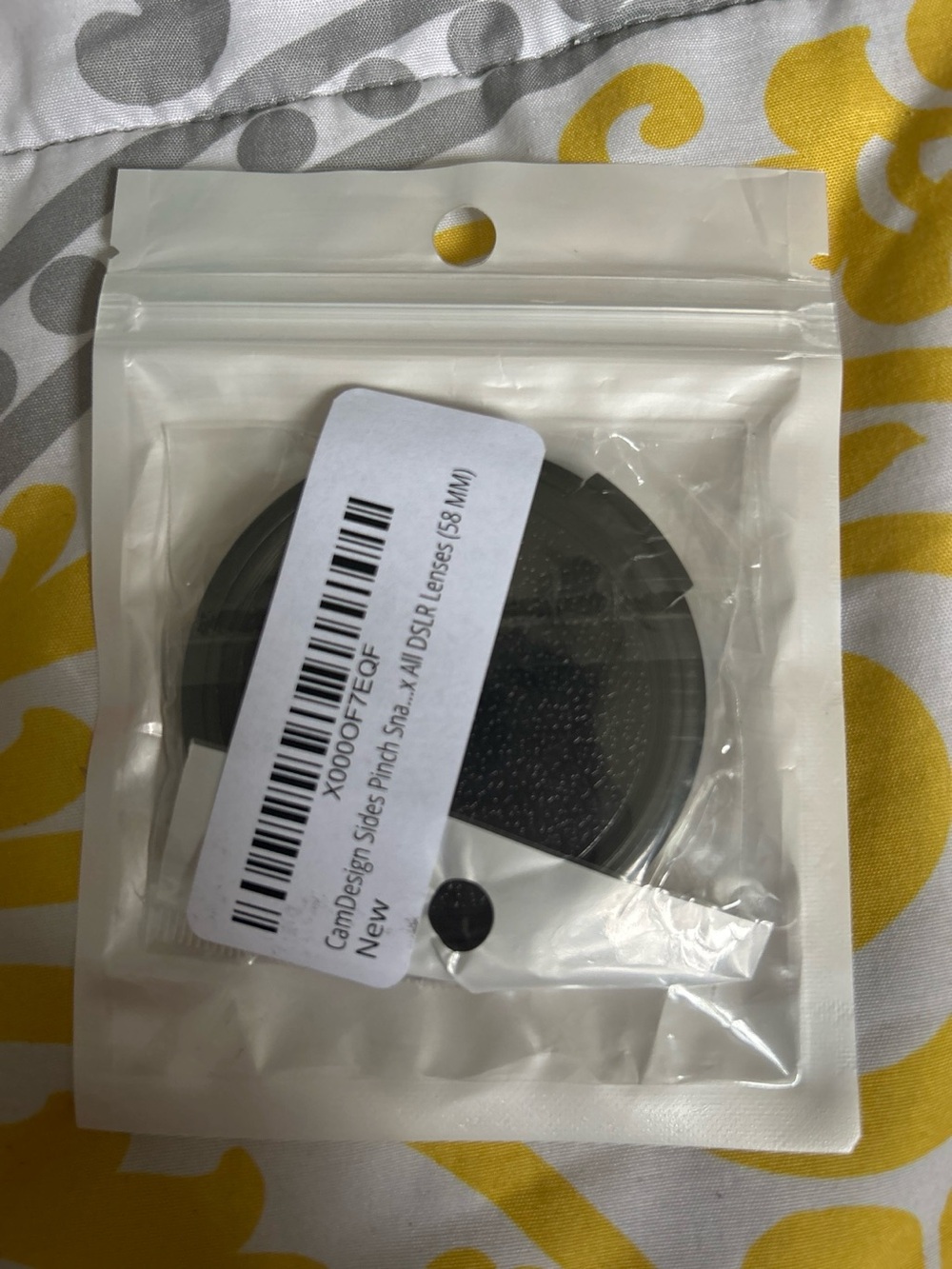 Universal Black Camera Lens Cap Cover - Compatible with DSLR Lenses (58mm)